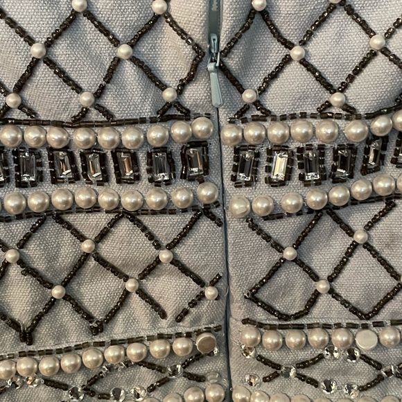 ASOS design structure pearl embellished mini dress - Picture 3 of 6